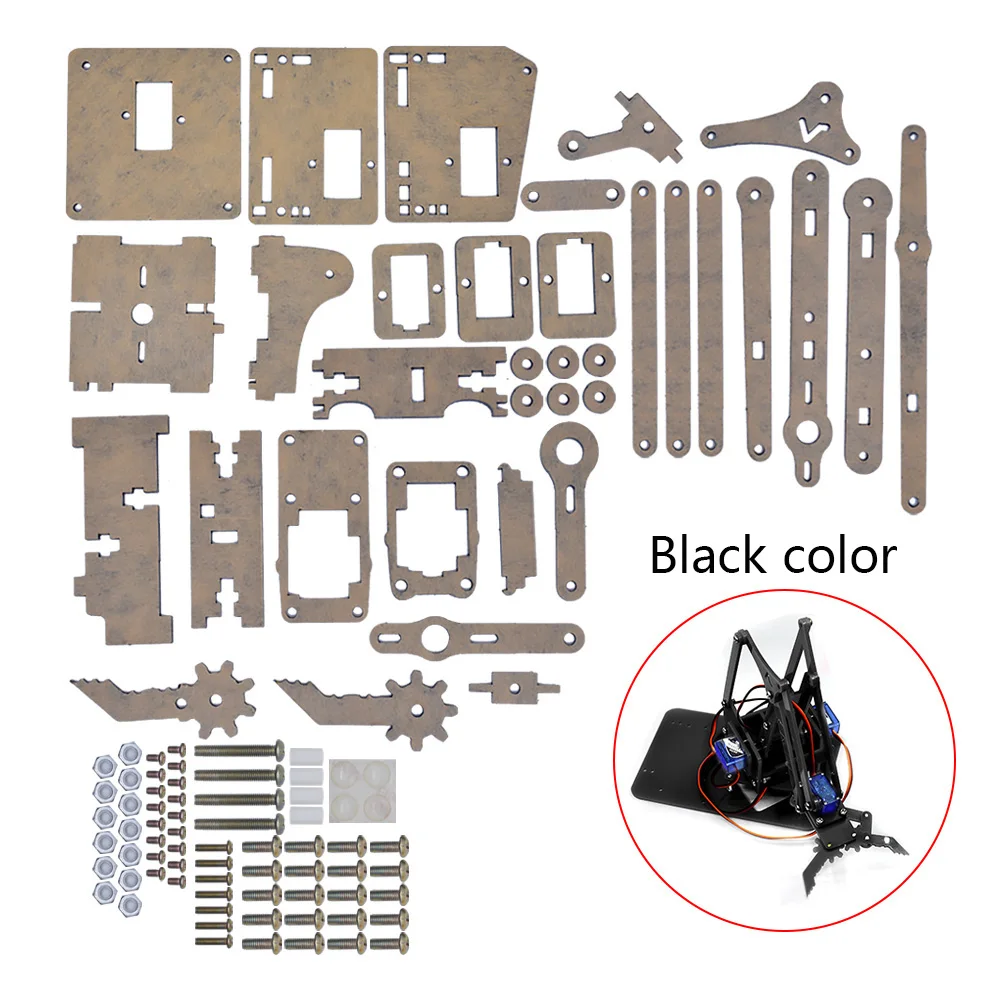 SG90 MG90S 4 DOF Unassembly Acrylic Mechanical Arm Robotic Manipulator Claw For Arduino Learning DIY Kit Programmable Robot Toys