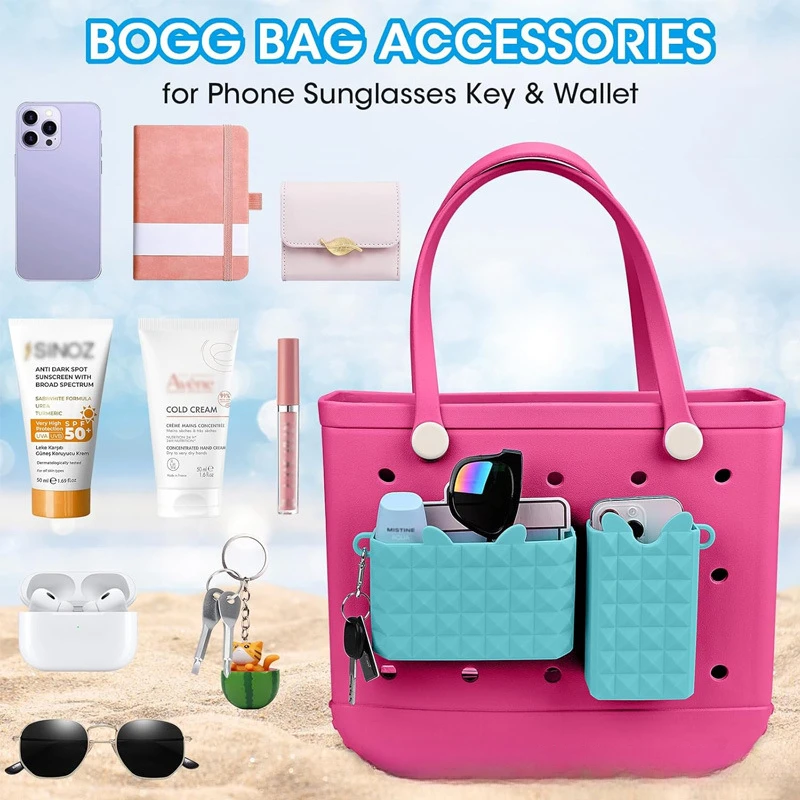 Silicone Phone Holder for Bogg Bags Connector Camping Hiking Beach Bag Phone Holder Sunglasses Handbags Tote Insert Accessories