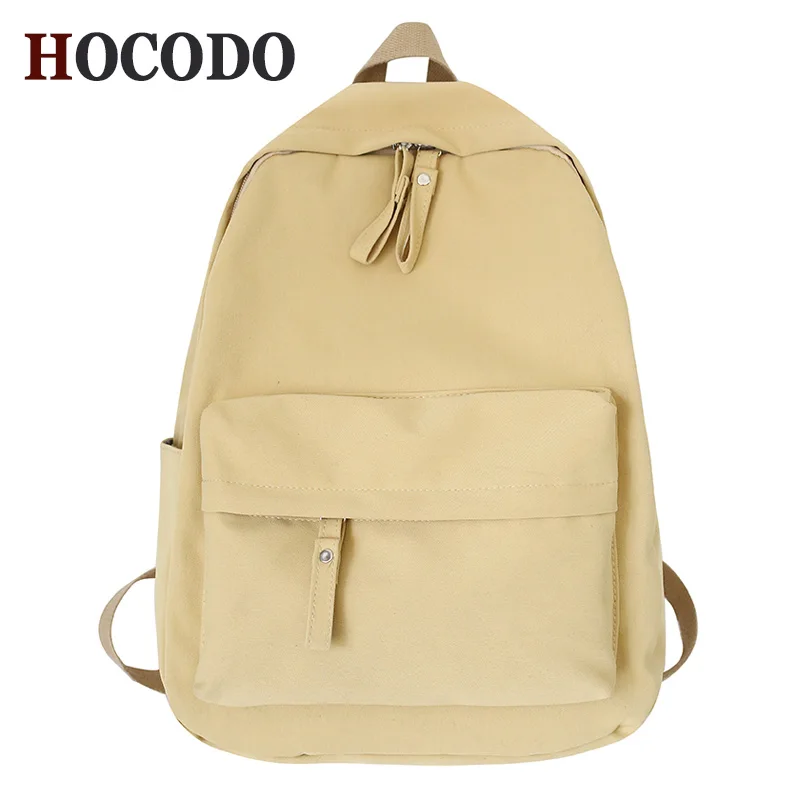 HOCODO Fashion Women Backpack Female School Bag For Teenager Girls Anti Theft Laptop Shoulder Bags Solid Color Travel Backpack