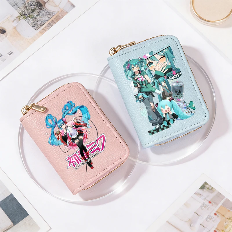 

Милый кошелек Hatsune Miku, женский кошелек на молнии, аниме-кошелек с мультяшным рисунком, мужской модный картхолдер, кавайный кошелек для денег, подарок на день рождения