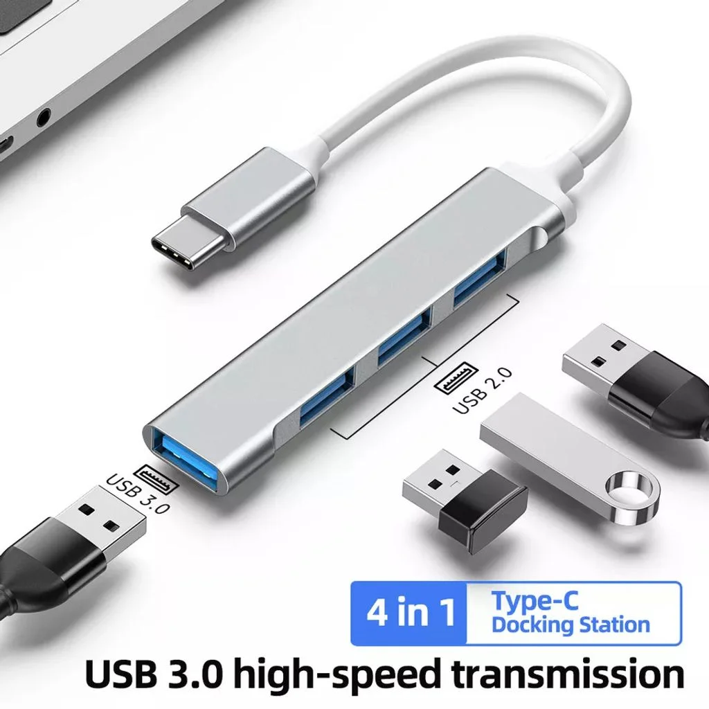 4Port USB 3.0 Hub USB Hub High Speed type c Splitter 5Gbps For PC Computer Accessories Multiport HUB 4 USB 3.0 2.0 Ports New