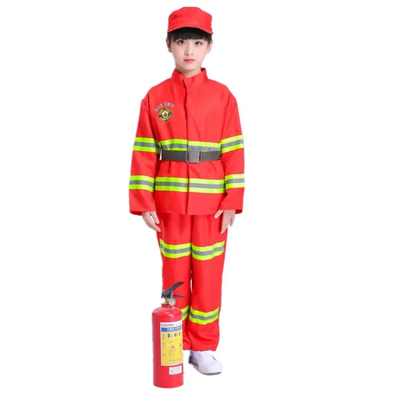Disfraz de bombero para niños, niños y niñas, fiesta de carnaval, uniforme de bombero Sam, carnaval, juguetes de Halloween, trajes, ropa de trabajo