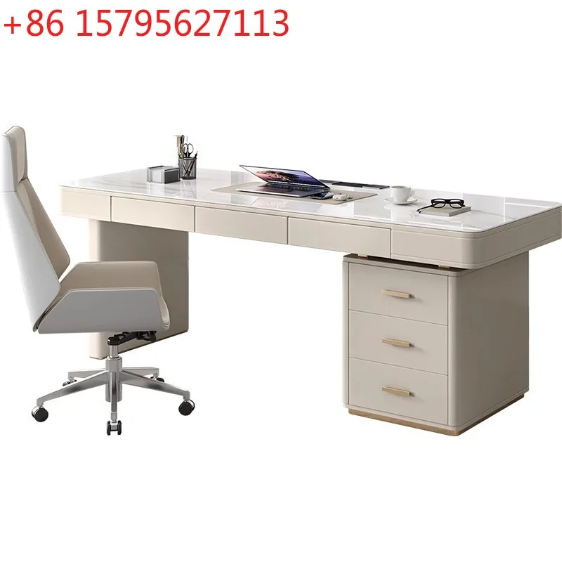 

Кремовый компьютерный стол из каменной плиты в стиле модерн, элитный, для работы и учебы