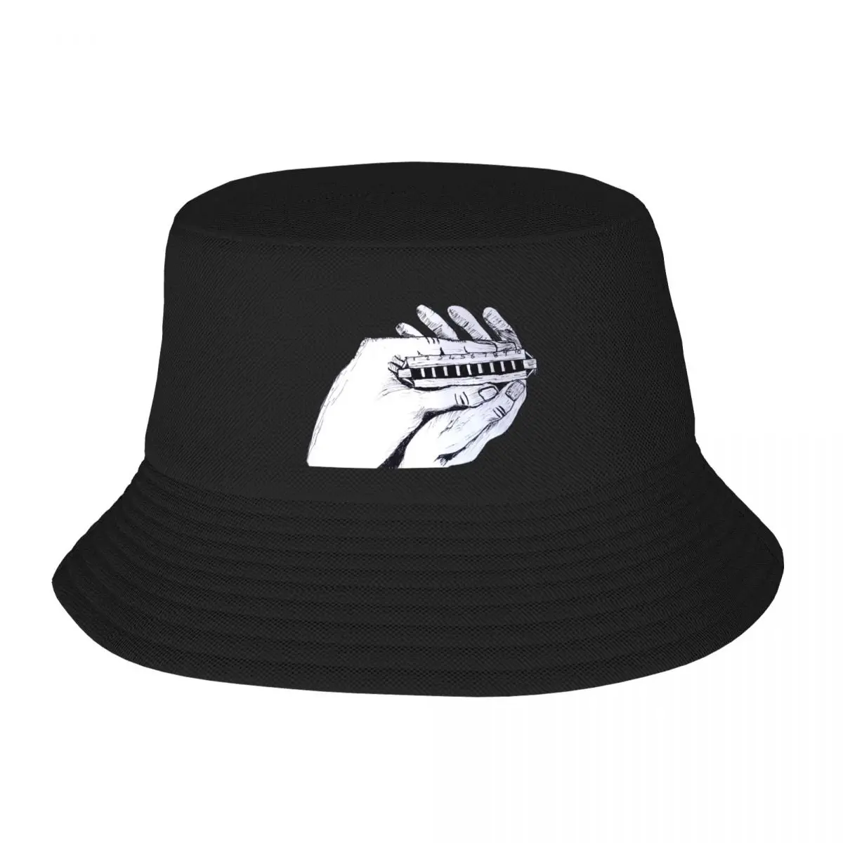 

Harmonica Blues Harp Bucket Hat Golf Cap Fashion Beach Snap Back Hat Custom Cap Girl Men's