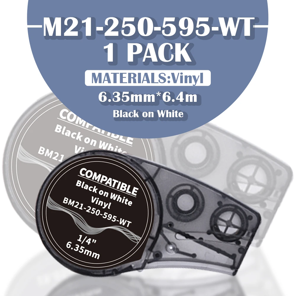 Compatible M21-250-595-WT M21-250-595-YL Label Tape All-Weather 1/4