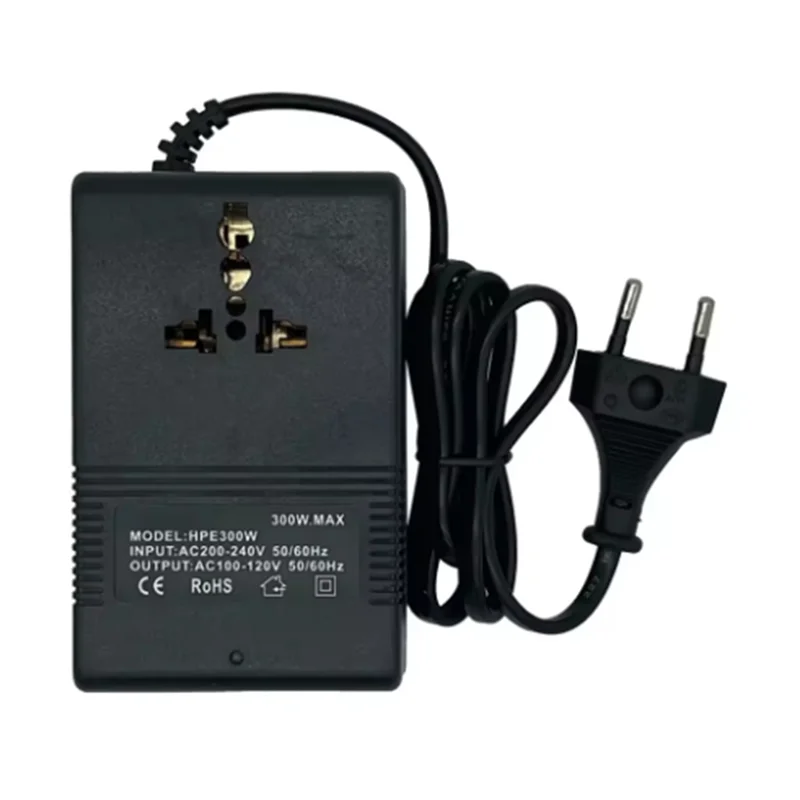 AT43-300W Voltage Converter Transformer 220V To 110V Steps Down Transformer 110V To 220V Travel Adapter Inverter EU Plug