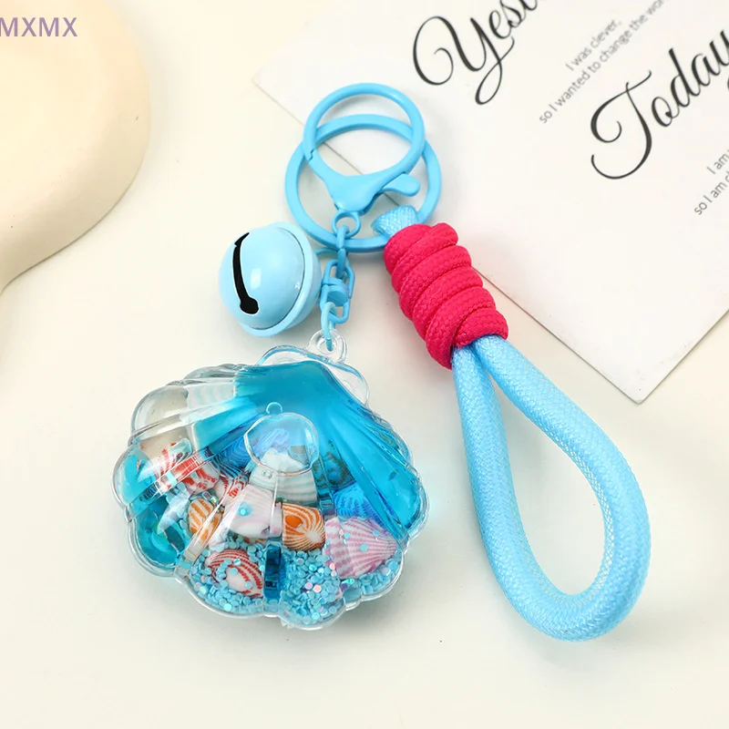 Personalized Cartoon Shell Drift Bottle Keychain Car Key Ring Creative Schoolbag Pendant Exquisite Backpack Decoration Gifts