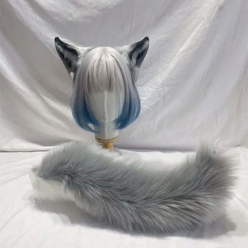 Custom Hand Made Anime Cat Wolf Ears Headband Cosplay Ear Tails Prop Women Girl Masquerade Party Headwear Hair Accessories