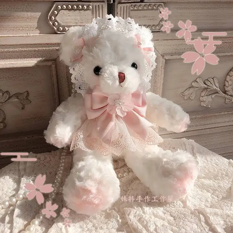 Sakura Bear Bag Originele Handgeschreven Lolita Roze jk Schoudertas Leuke Boog Harajuku Blauwe Crossbody Tas