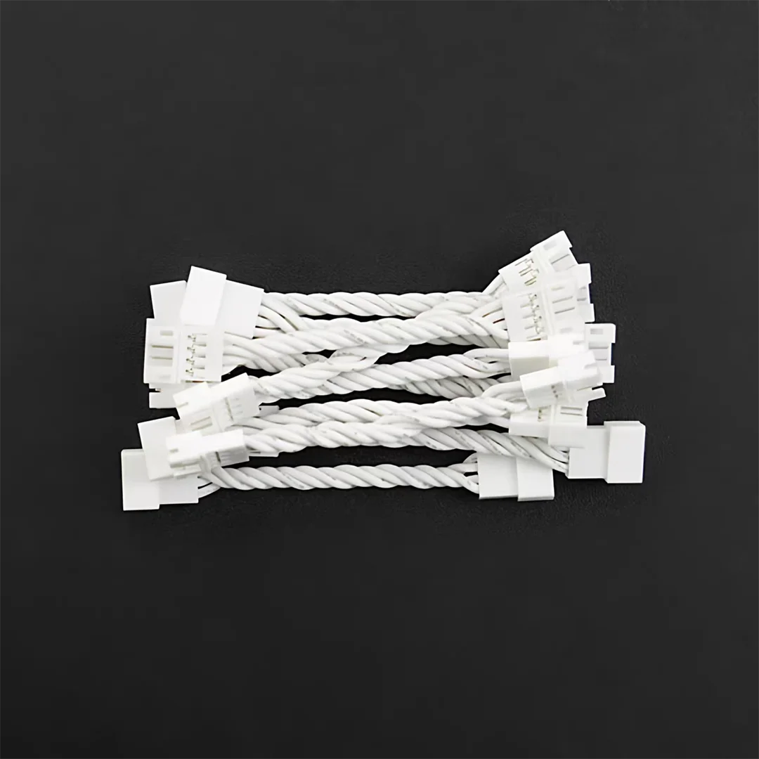 Two ends of PH2.0-4P (female) white silicone stranded wire, 5cm long (10 pieces)