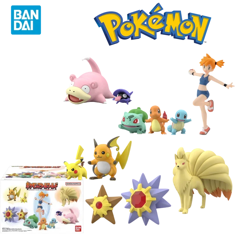 Bandai Genuine POKEMON Anime Figure SCALE WORLD Kanto Region Misty Action Figure Toys for Kids Gift Collectible Model Ornaments