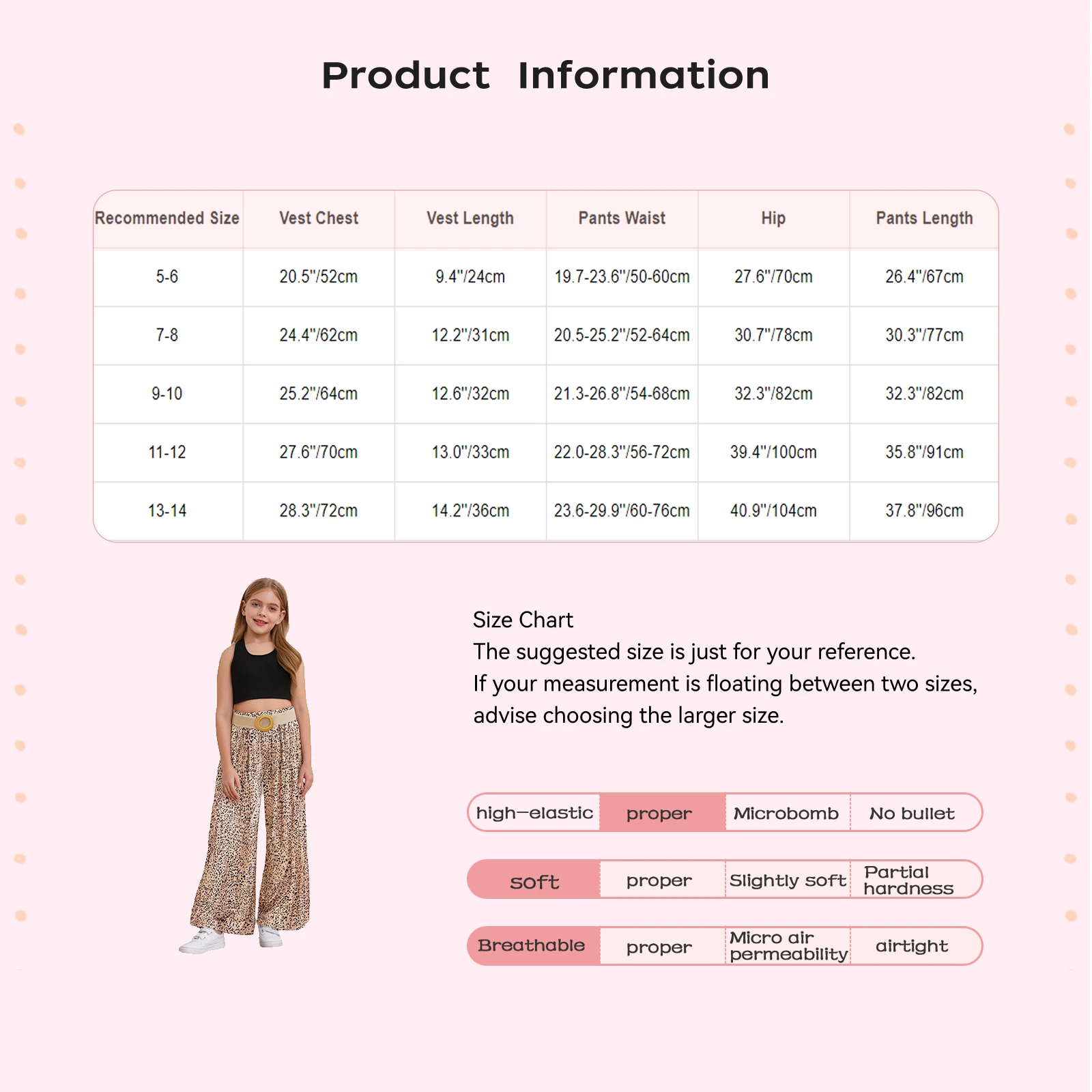 Bohemian Girls Clothes 5-14Y Kids Sleeveless Crop Top with Wide Leg Pants And Belt Holiday Vacation Beach 3-Piece Summer Outfits