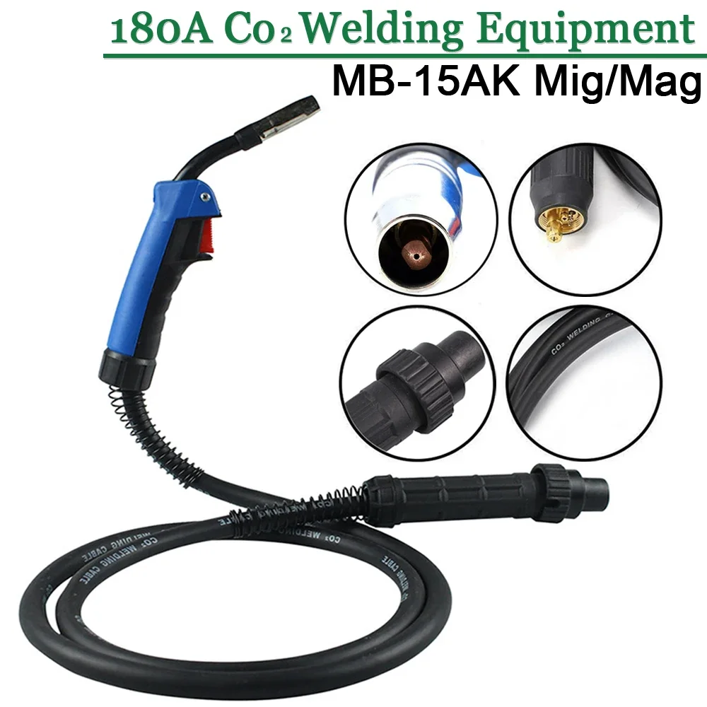 Tocha de Soldagem Mag Mag Refrigerado a ar Conector Euro 180a 2m 25 m 3m