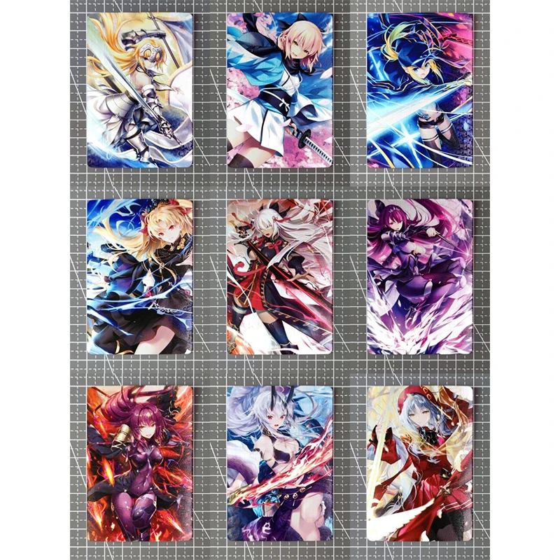 9 pz/set Anime Fate/grand Order Mash Kyrie Light Scathach carta Flash fatta in casa fai da te regalo di compleanno di natale carta da collezione di