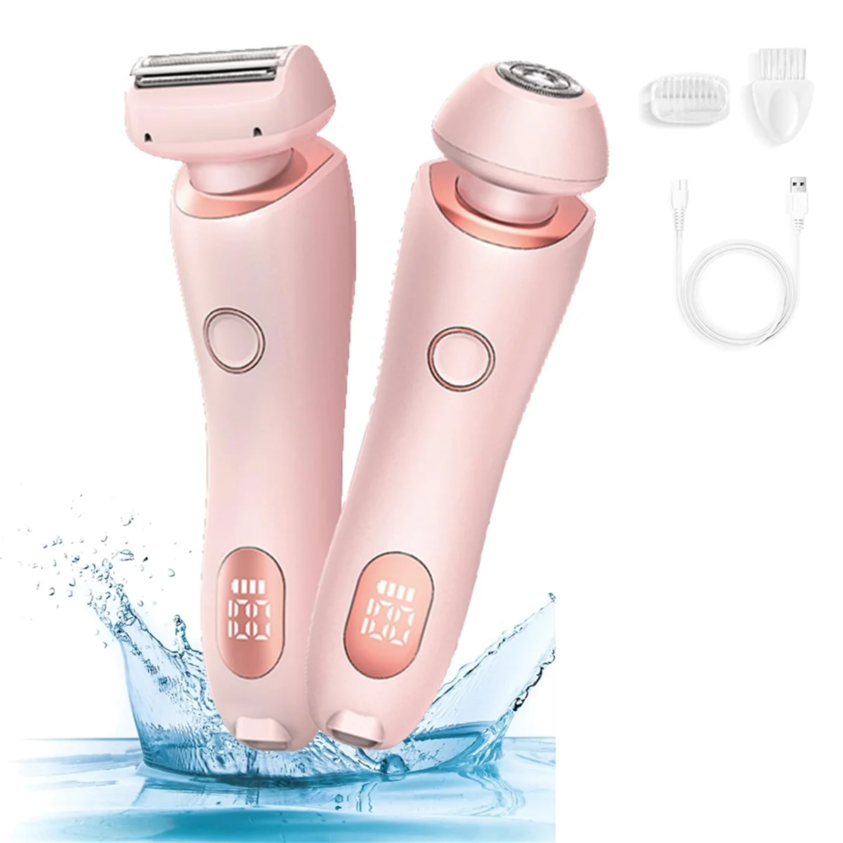 Epilierer, schmerzlose Haarentfernung, 2-in-1-Elektrorasierer für Frauen, Bikini-Trimmer für Schamhaare, nass und trocken, A