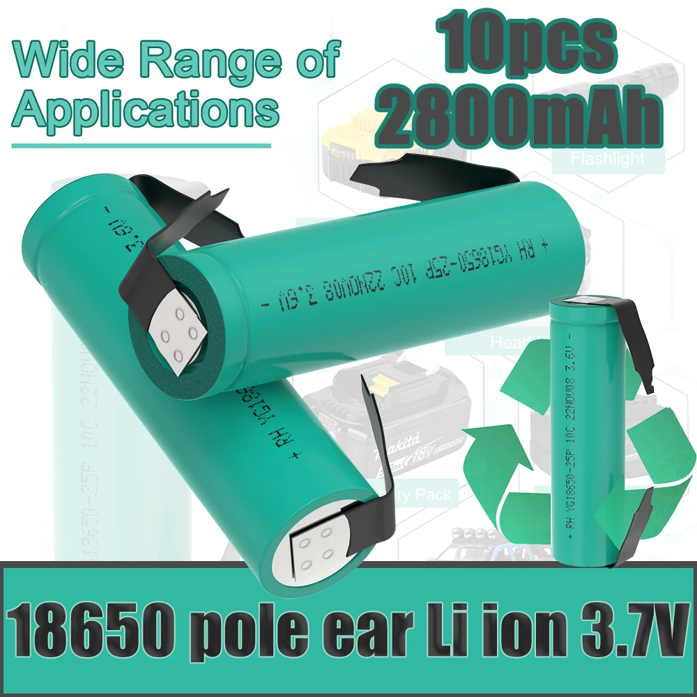 3.7V 18650 Lithium Battery HG2 2800mAh VTC6 VTC4 VTC5 30A Discharge Rechargeable battery +DIY Nickel For 18V Tool Battery Drone