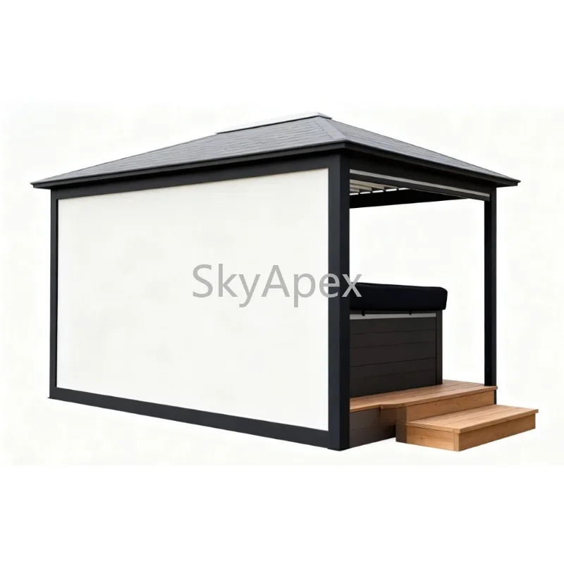 Outdoor  Manual  Custom  Made  Roller  Blinds  Sunshades for Sunrooms Gazebos Windproof Rainproof WeatherResistant SunProtective