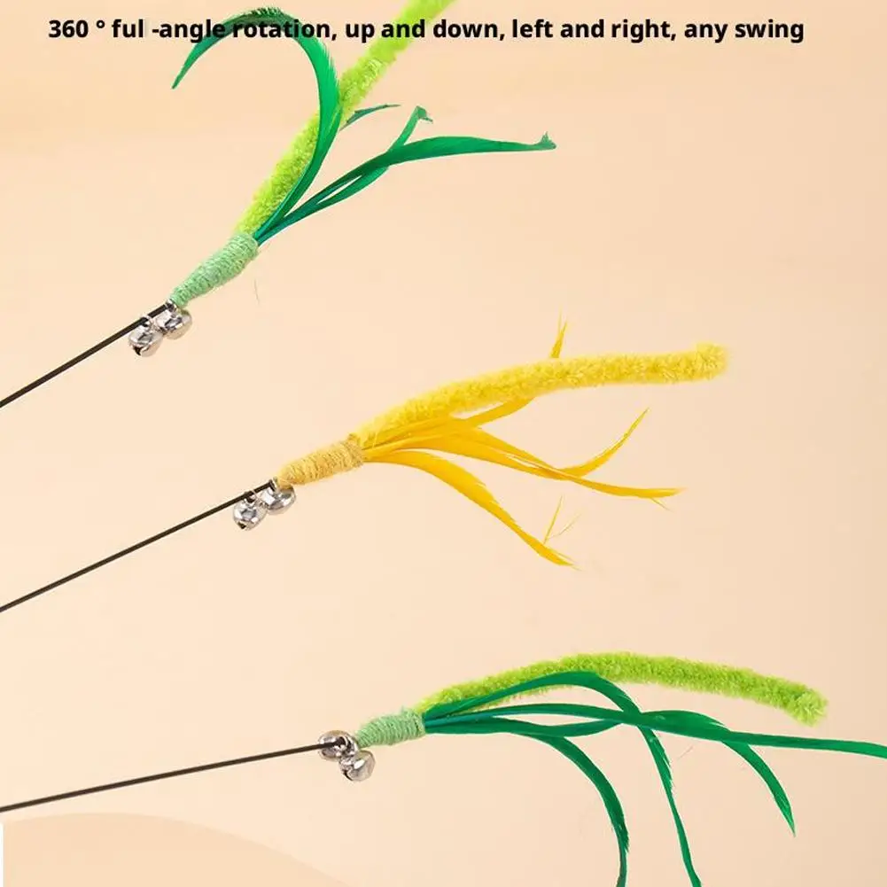 القط إغاظة لعبة التفاعلية الذيل العشب الكلب حكيم ريشة القطب الطويل القط إغاظة عصا لدغة مقاومة القط لعبة صوت مستلزمات الحيوانات الأليفة