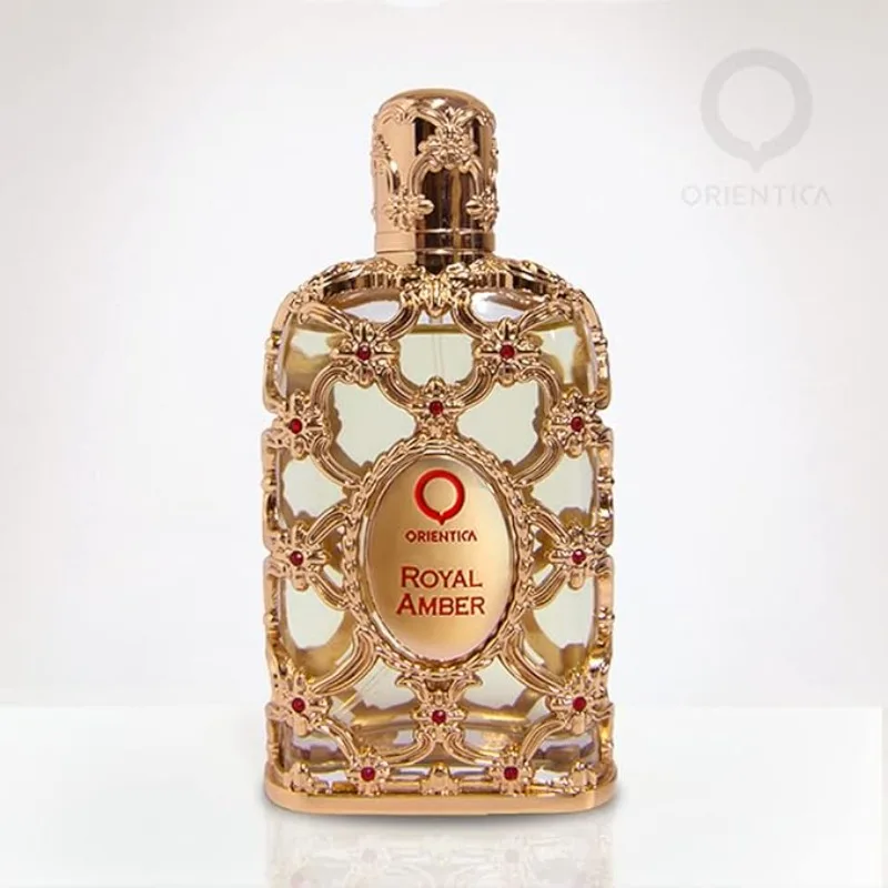 Orientica Royal Amber Eau DE Parfum con Notas Naranja Canela Sándalo Lujoso y Durable Amber Woody Fragancia Hombres Mujeres