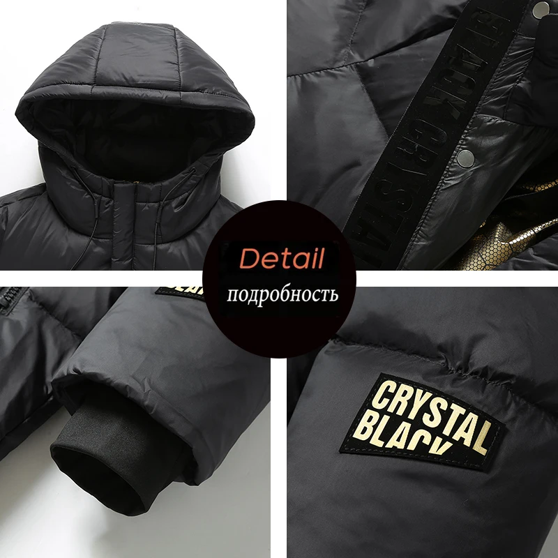 Winter Heren Casual Winddicht Capuchon Dikke Lange Parka 'S Heren Puffer Zwart Goud Vintage Klassieke Bomberjacks Mannelijke Overjas Outdoor