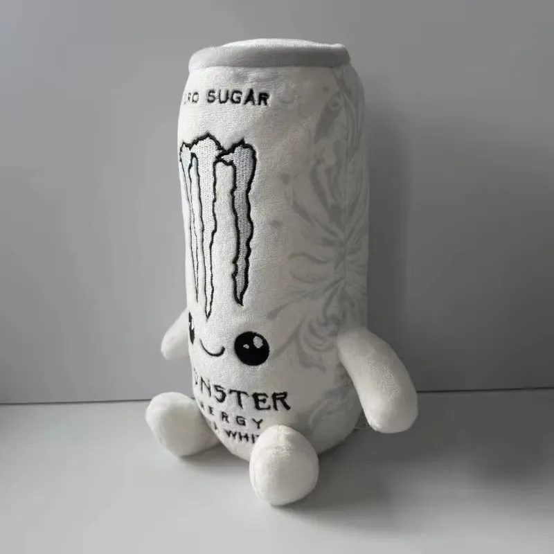 Simulation White Energy Drink Can Shaped Plush Toys Zero Sugar Theme Soft Stuffed Doll Desktop Ornament Holiday Gifts For Fans