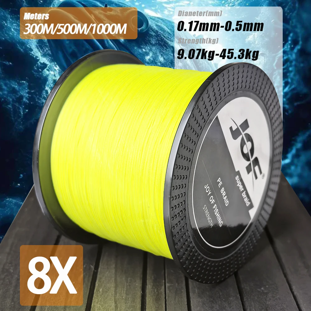Ligne de pêche tressée JOF 8 brins 1000M 300M 500M Multifilament pour la pêche à la carpe, fil tressé japonais, fournitures de pêche, ligne PE