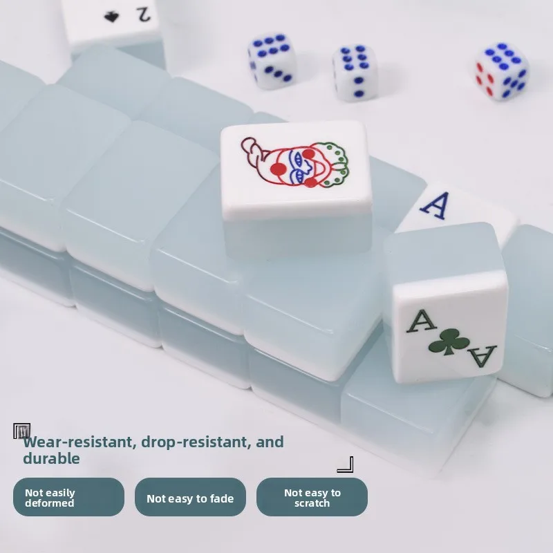 Luxury Latin American Poker Crystal Mahjong Set Hand-Crafted Jelly Tiles Series Individually Packaged Home Entertainment