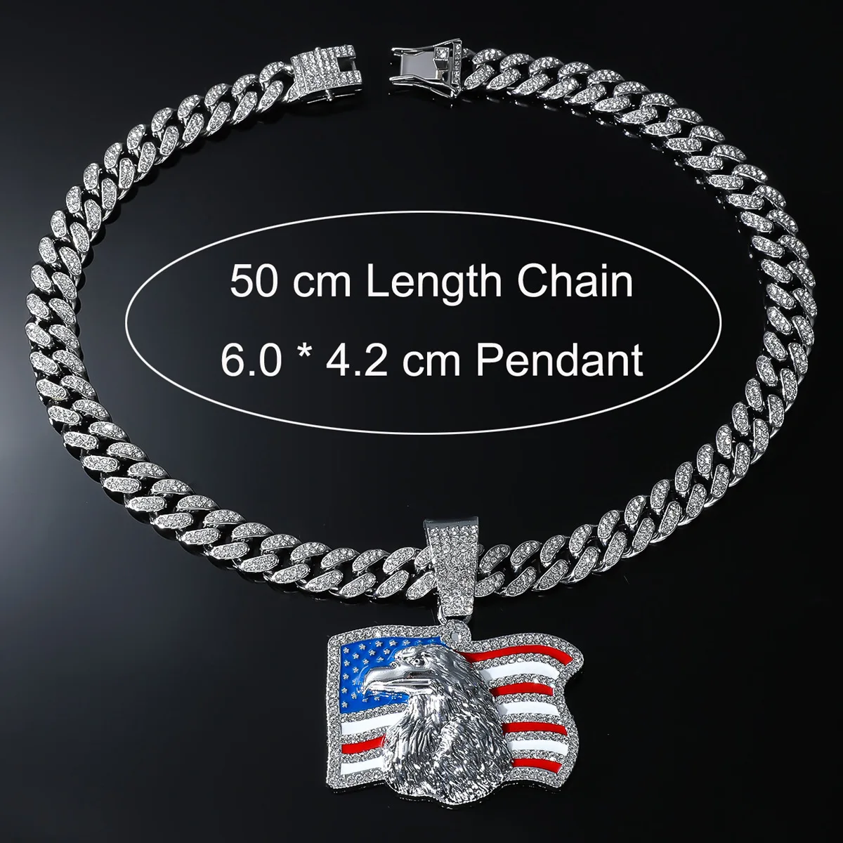 American flag Eagle Rhinestone pendant Trump American campaign popular jewelry alloy necklace