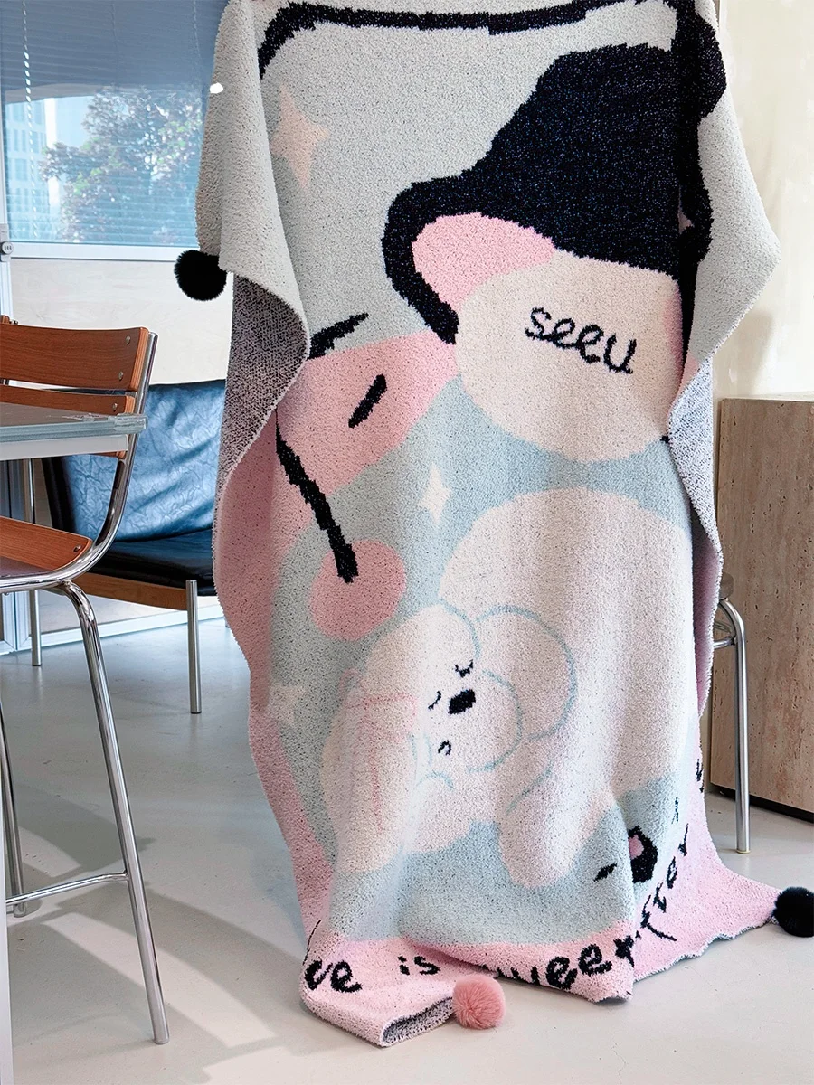 

Плед Seeu Moonlight Thiened: Универсальное покрывало для дивана, офиса, сна, кондиционера, уютное одеяло для коляски и для собак