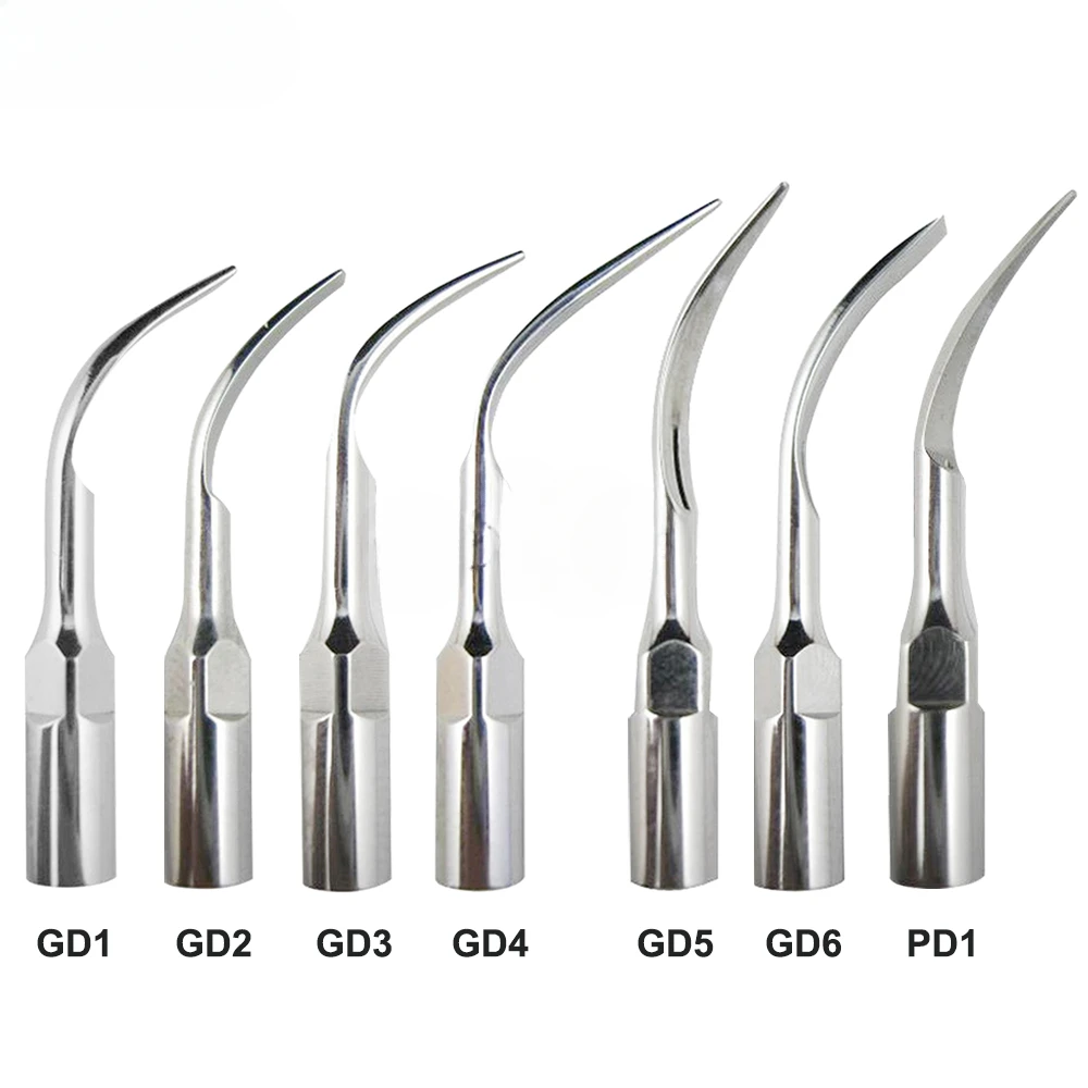 

5 pcs x GD1/ GD2 /GD3/ GD4/ GD5/GD6/PD1/ED1/ED2/ED3/ED4 Dentals Scaler Tips for Satelecs DTEs NSKs Ultrasonics Scalers Handpiece