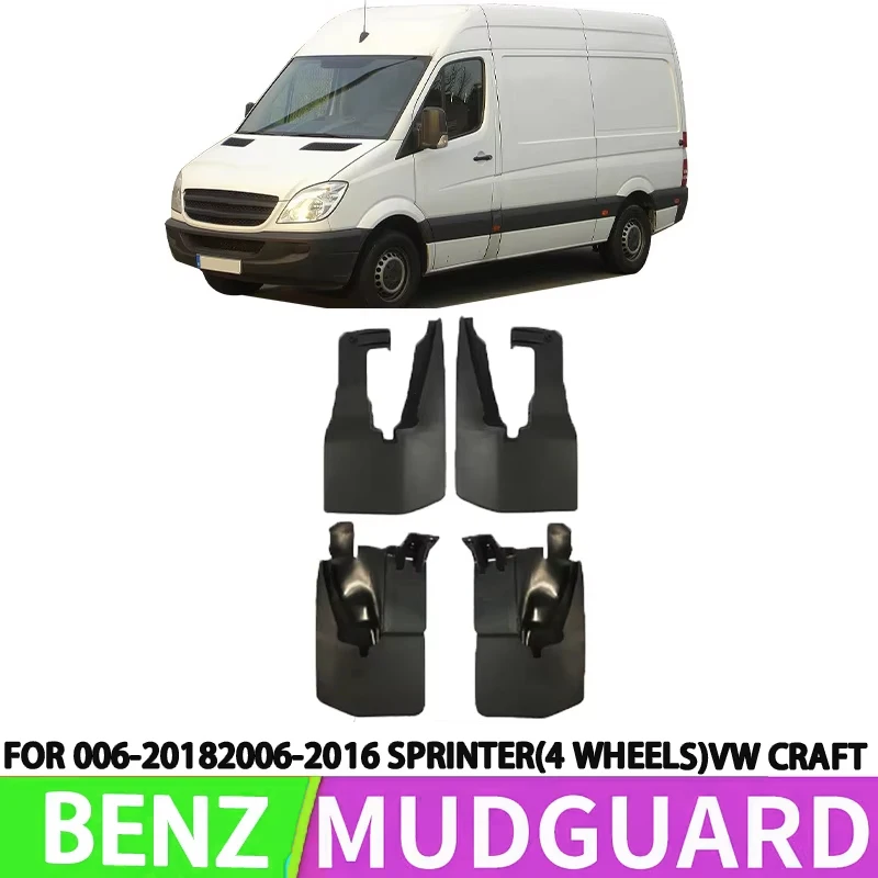 For 2006-2018 Mercedes-Benz Spente Sprinter Four-Wheel/Volkswagen CRAFTER Car Fender Splash Protector for Front and Rear Wheels