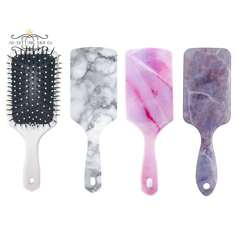 Anti-Static Hair Comb Detangling Tangled Hair Brush Marbled Handle Hair Scalp Massage Comb Salon Hairdressing Styling Tool