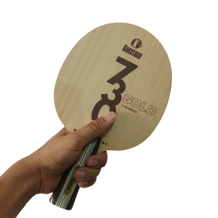 KOKUTAKU 730 G1 GOLD Table Tennis Blade 5-Ply Pure Wood Ayous+Linden+Paulownia Core Ping Pong Bat for Beginner Loop Training