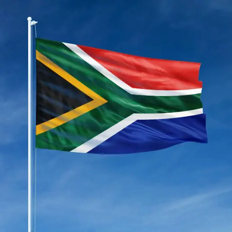 Bandera nacional de Sudáfrica con ojales y costura reforzada - imagen 2
