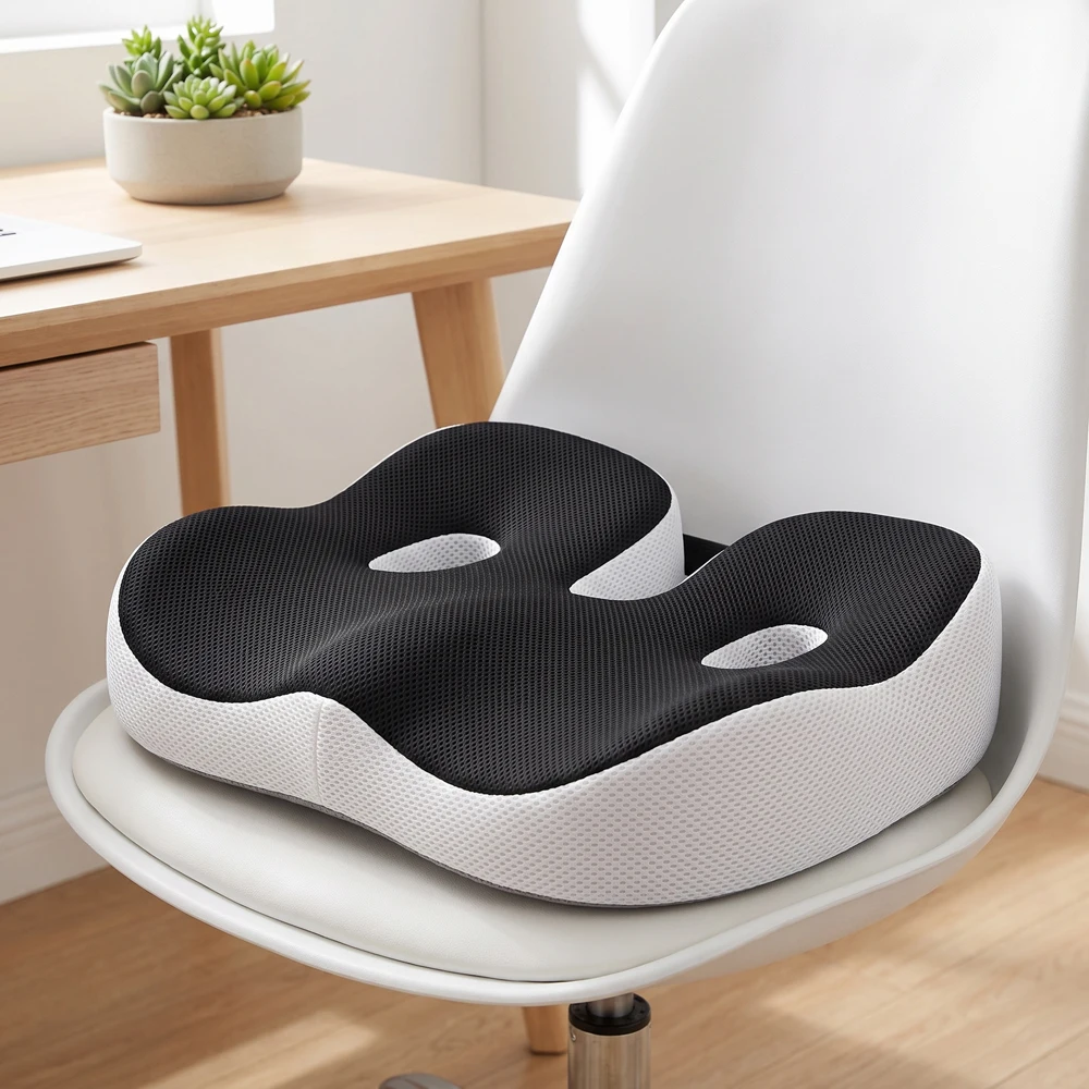 Breathable Memory Foam Seat Cushion for Office Chair and Car Seat Beautiful Buttocks Hemorrhoid Flatulence Relief
