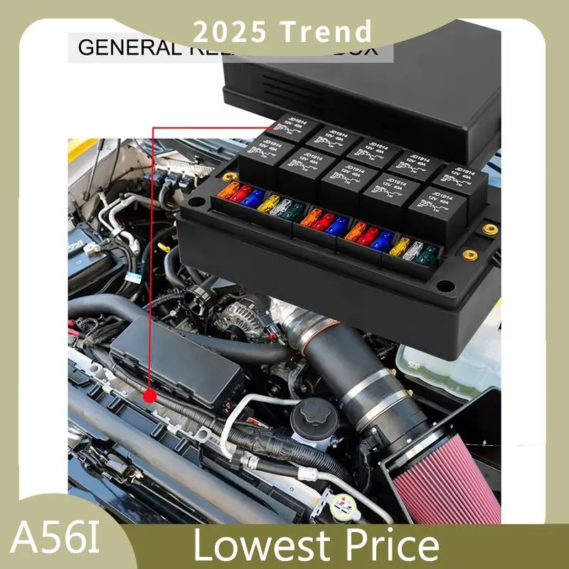 ABDD Fuse And Relay Box Block Truck 12V Fuse Relay Box Pre-Wires 5Pin 40A ATC/ATO 15 Fuses