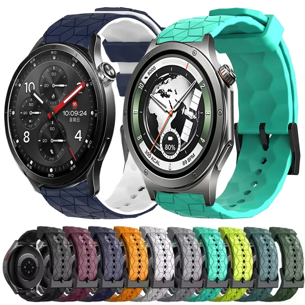 22mm 20mm Silikonarmband für Xiaomi Watch 5 S5 S4 S3 S2 Fußball-Muster Armband Oneplus Watch 4 3 2 Lite OPPO Watch S X3 X2 X