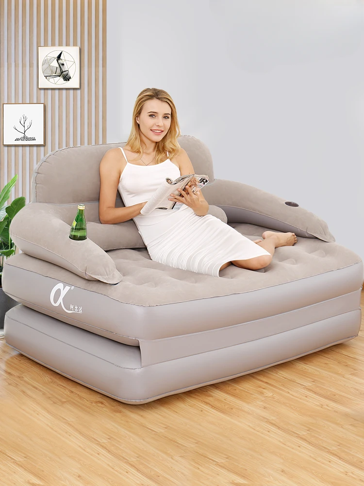 Inflatable sofa bed foldable multifunctional dual-purpose lazy sofa inflatable mattress double home outdoor