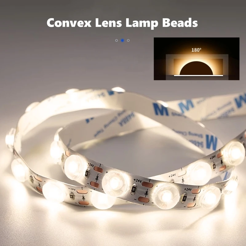 5m/10m Diffuse Reflection LED Strip DC24V Soft Film Shadowless Advertising Box Light Source 12mm PCB High Brightness Lens