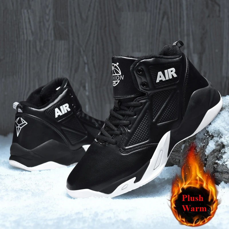 

Winter Basketball Shoes for Men Women Plush Warm Snow Ankle Boots Breathable Athletic Training Shoes Non-slip Outdoor Warm Boots