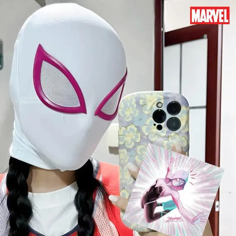 

Популярная маска Marvel Gwen Человек-паук в масштабе 1:1 3D маски Человека-паука ручной работы с Faceshell Хэллоуин Косплей Костюм Реплика подарок на день рождения