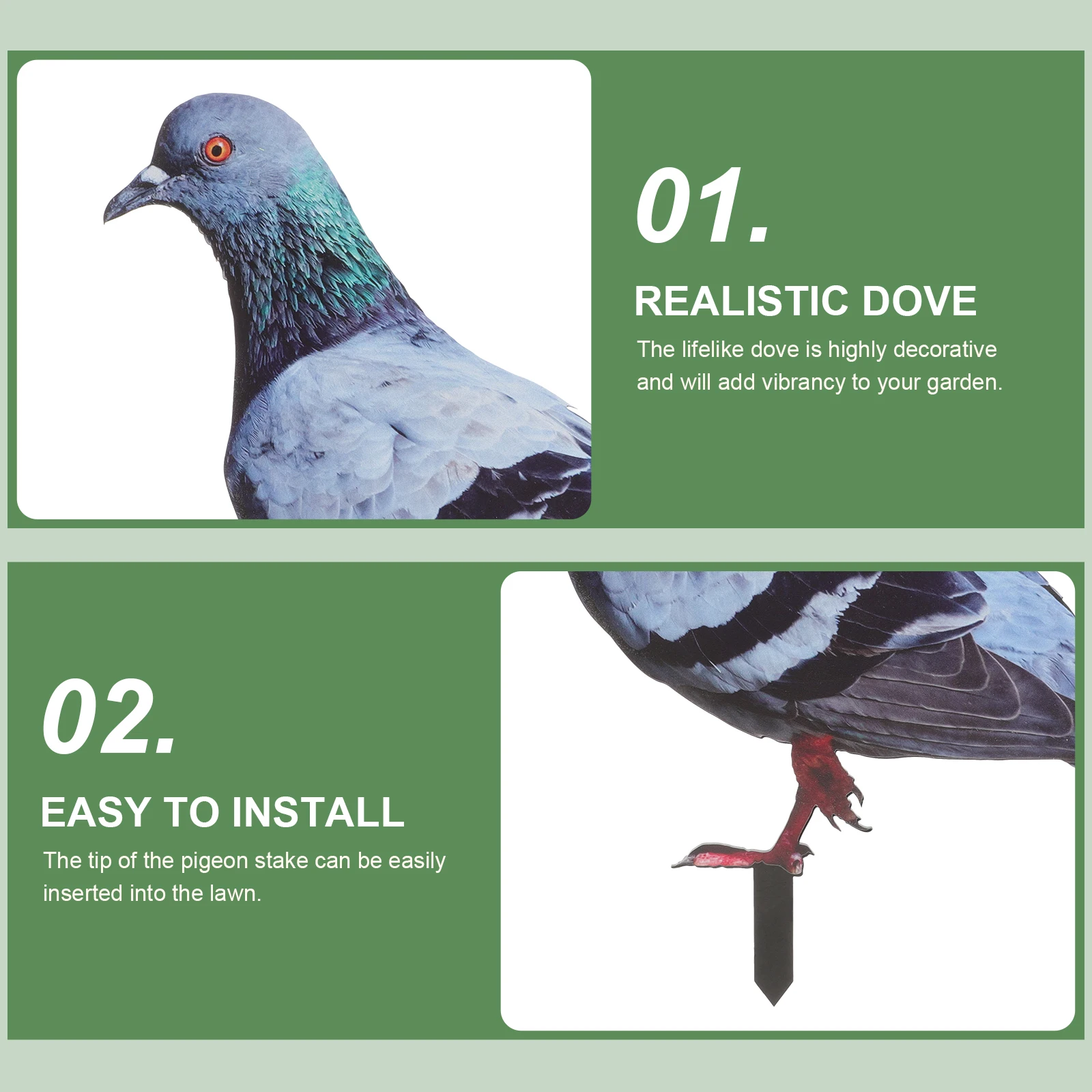 

Acrylic Pigeon Stakes Lawn naments Outdoor Decoration Bird Stake Durable Statue Garden Pigeon Insert Yard Art Gifts