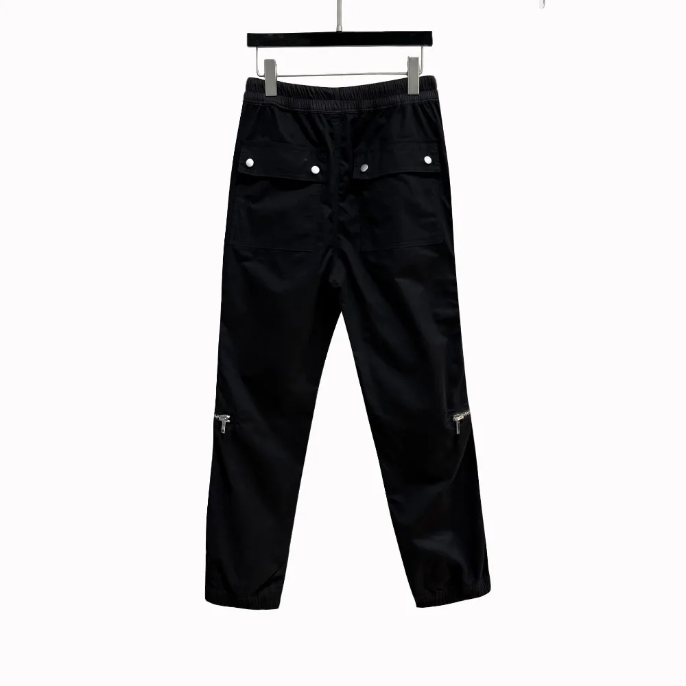 Dark RO Style Men's Retro Multi Zipper Heavy-duty Functional Work Pants with Pocket Design Straight Leg Pants Casual Pants