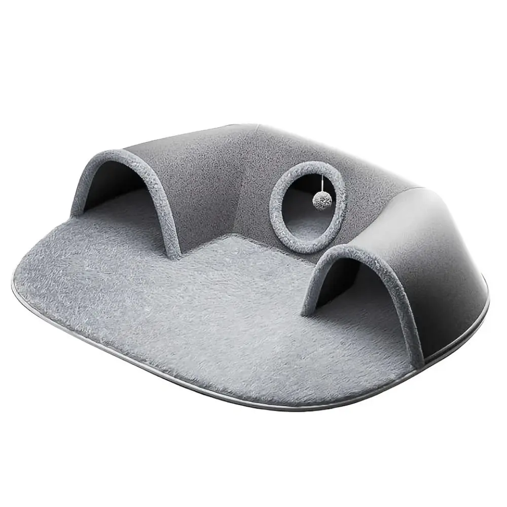 

Теплая нескользящая основа, туннельная кровать для кошек, U-образная антигрязная кошачья домик, съемный моющийся туннель для домашних животных, интерактивная домашняя одежда