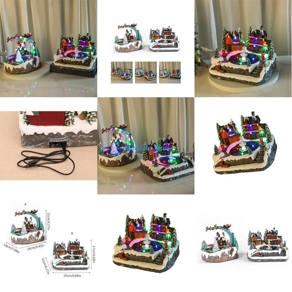 

U2JC Multifunctional Holiday Whirling Musical Box Highlighting LED Lightdisplay And Water Sprinkle Consequences