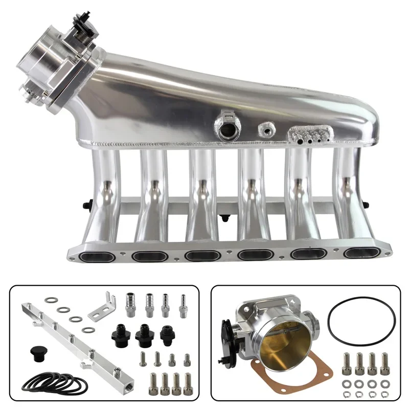 Billet Intake Manifold w/ Fuel Rail+Throttle Body Fits For BMW E36 E46 325i 328i 323i Black/Silver