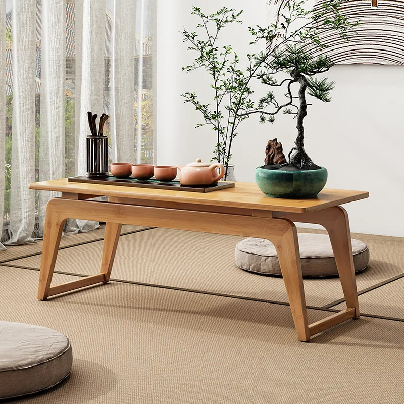Tatami tea table Japanese bay window small table household kang table Japanese window sill sitting low table small coffee table image 3