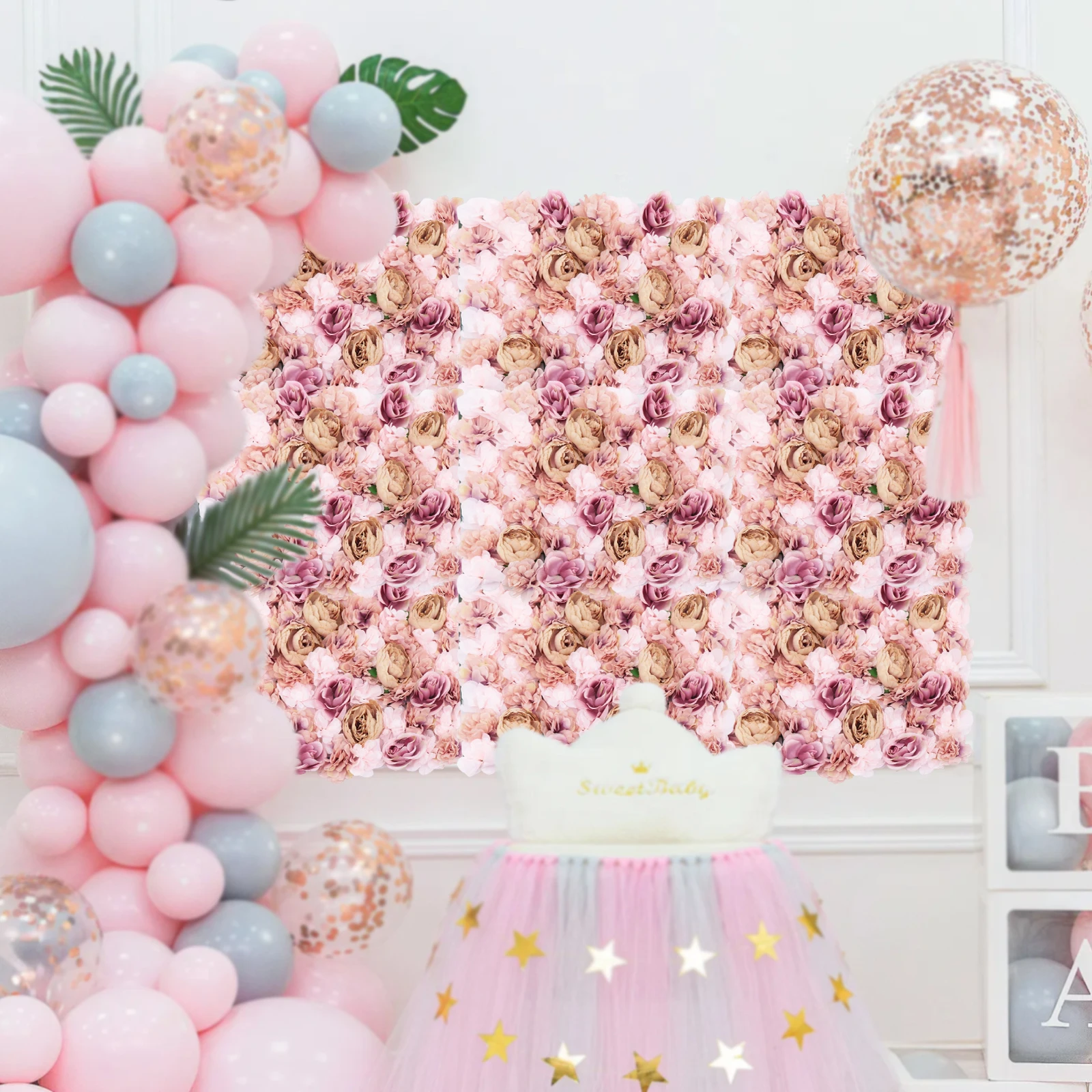 

Искусственные цветочные панели 23,6*15,8 дюймов, 3D-панели из шелковых цветов, нарезаемые и соединяемые, для декора свадеб, вечеринок и дома