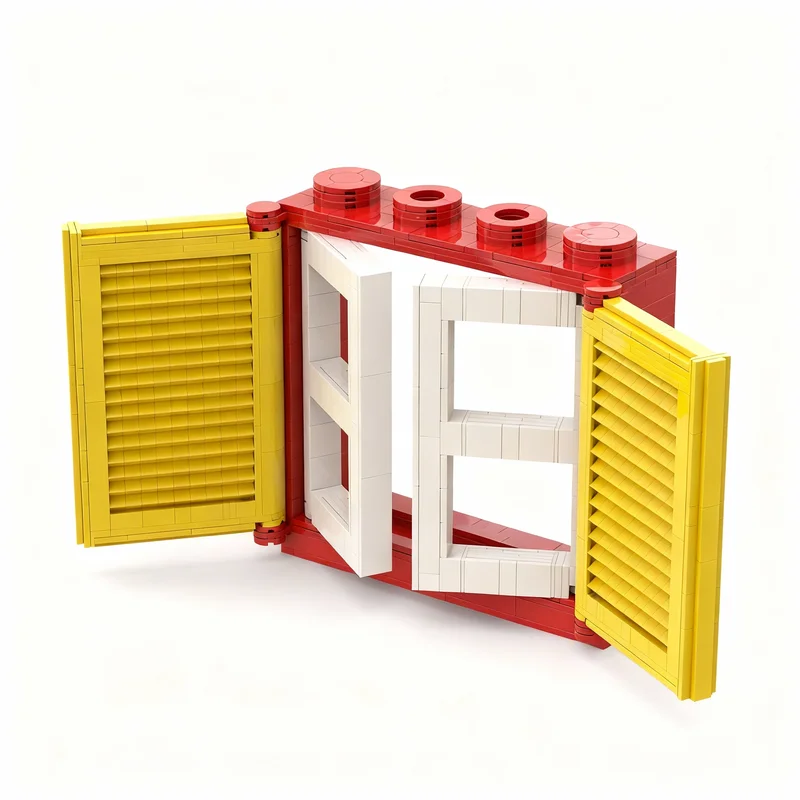 810pcs MOC Upscaled Window Pane & Shutter Town Classic Town Model Building Blocks Construction Display Brick Assemble Craft