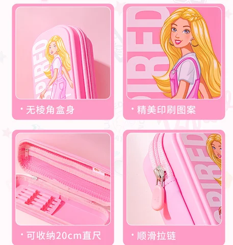 Kawaii Iigen Barbie Docka Pennlåda Tecknad Söt Rosa Flicka Stor Kapacitet Pennfodral Student Pappersvaror Förvaringslåda Present 6 best sales Barbie-organisatör - №3
